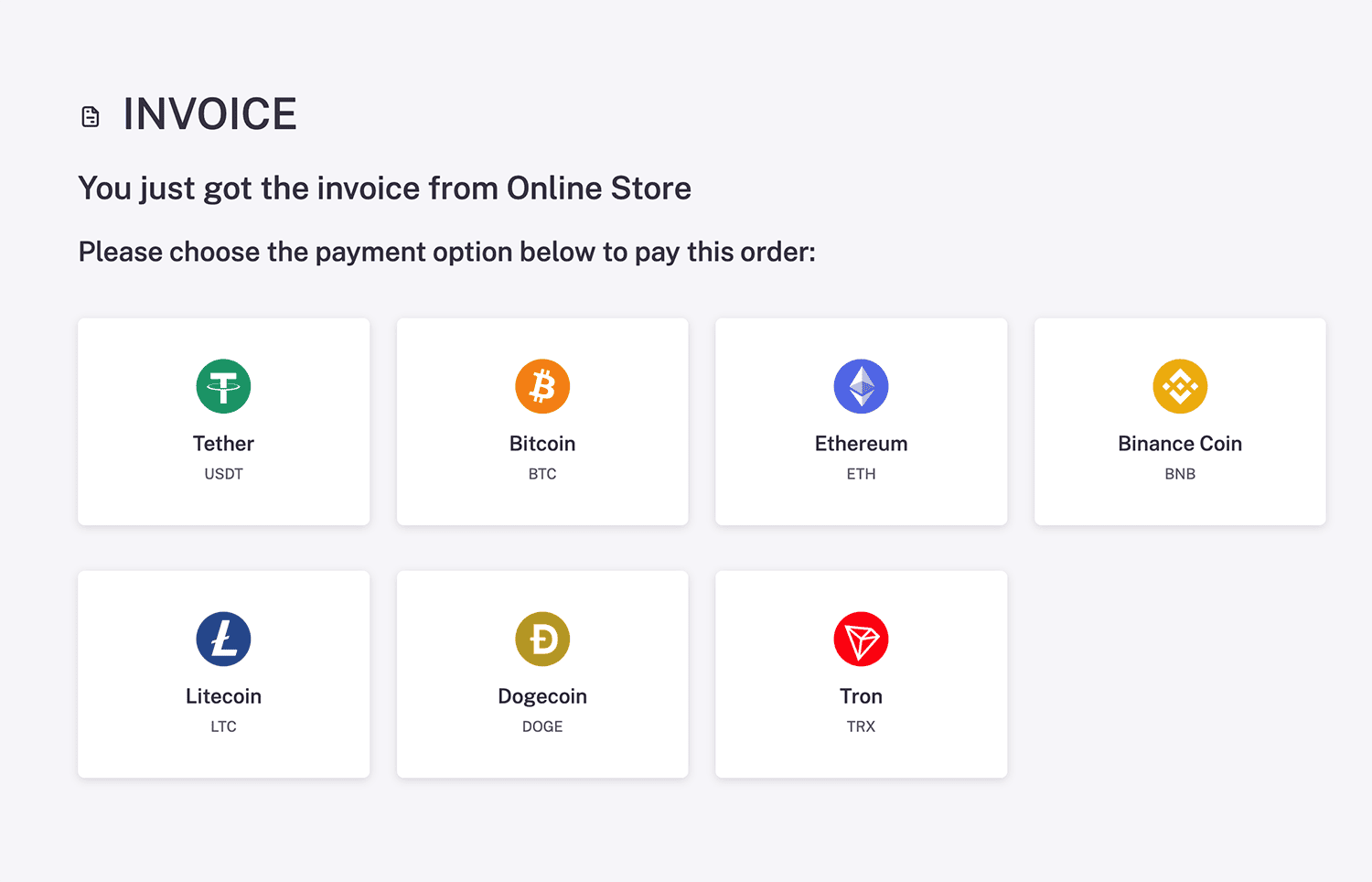 Coinom Crypto Payment Page